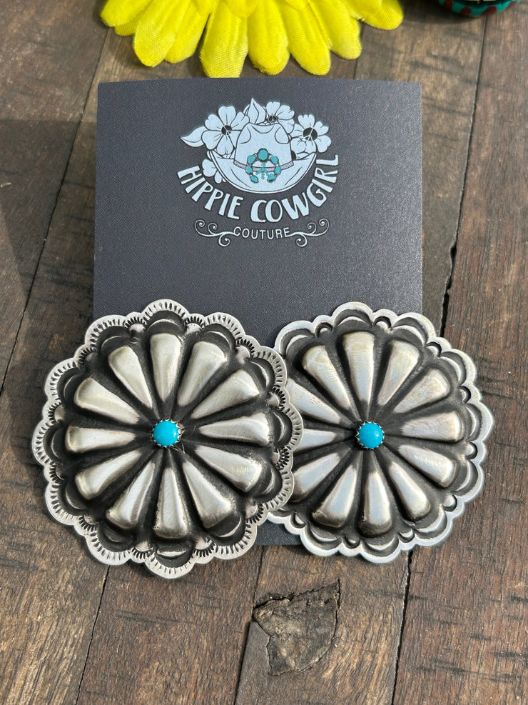 Sleeping Beauty Concho Earrings