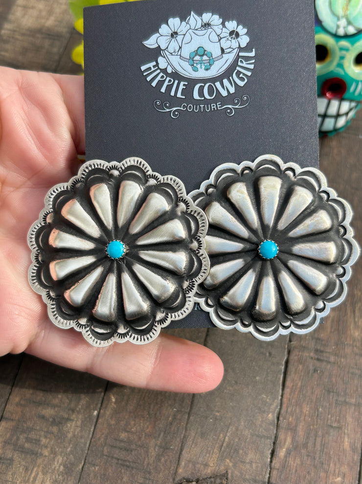 Sleeping Beauty Concho Earrings