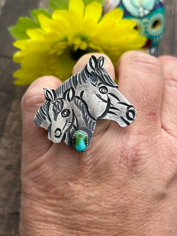 Stamped Sonoran Horse Rings