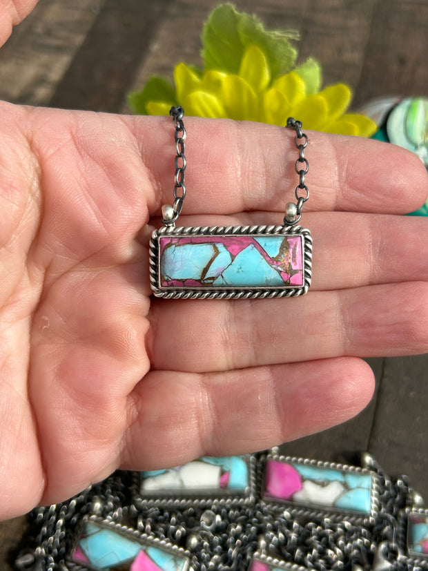 Cotton Candy Kingman Bar Necklaces 11-19