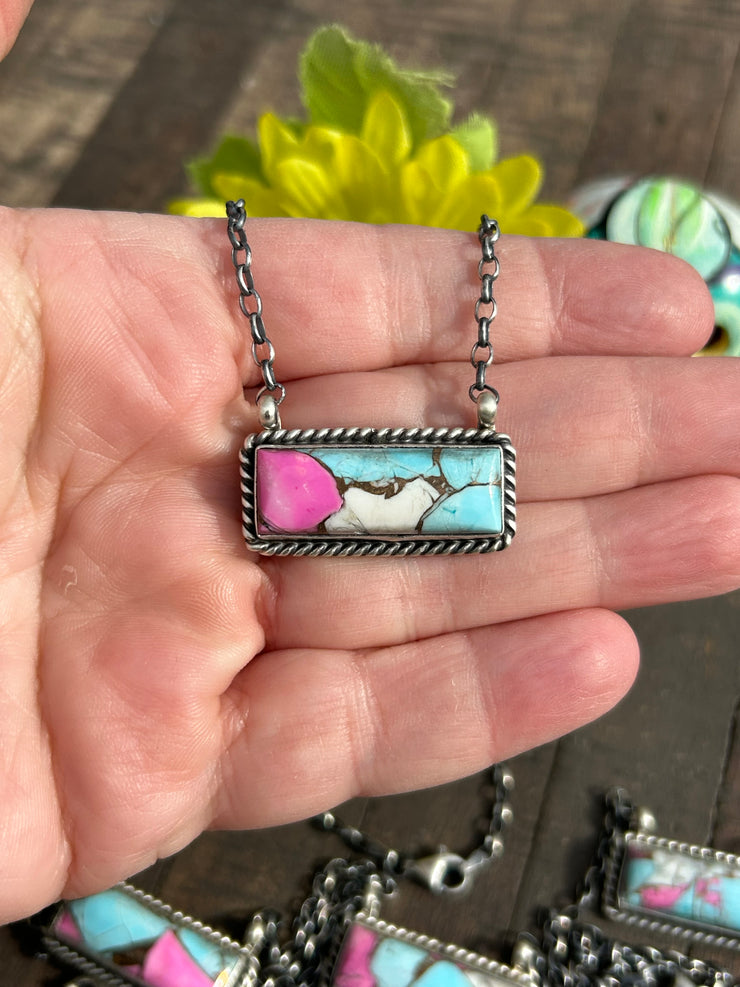 Cotton Candy Kingman Bar Necklaces 11-19