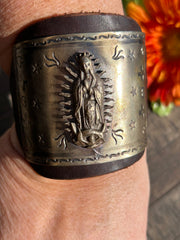 Lady of Guadalupe Leather Cuff