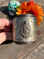 Lady of Guadalupe Leather Cuff