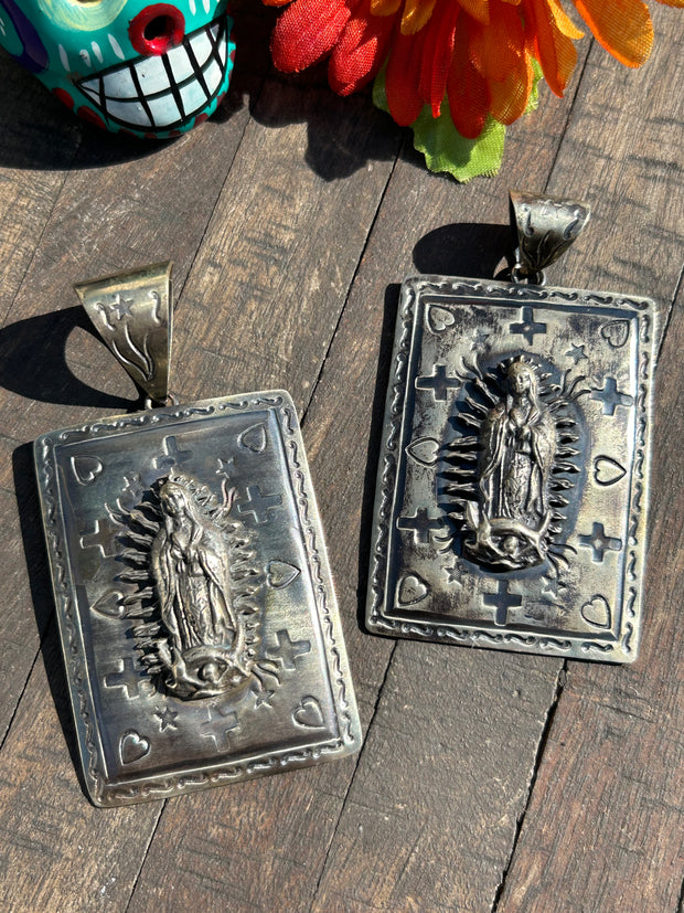 Hand Engraved Lady of Guadalupe Pendants