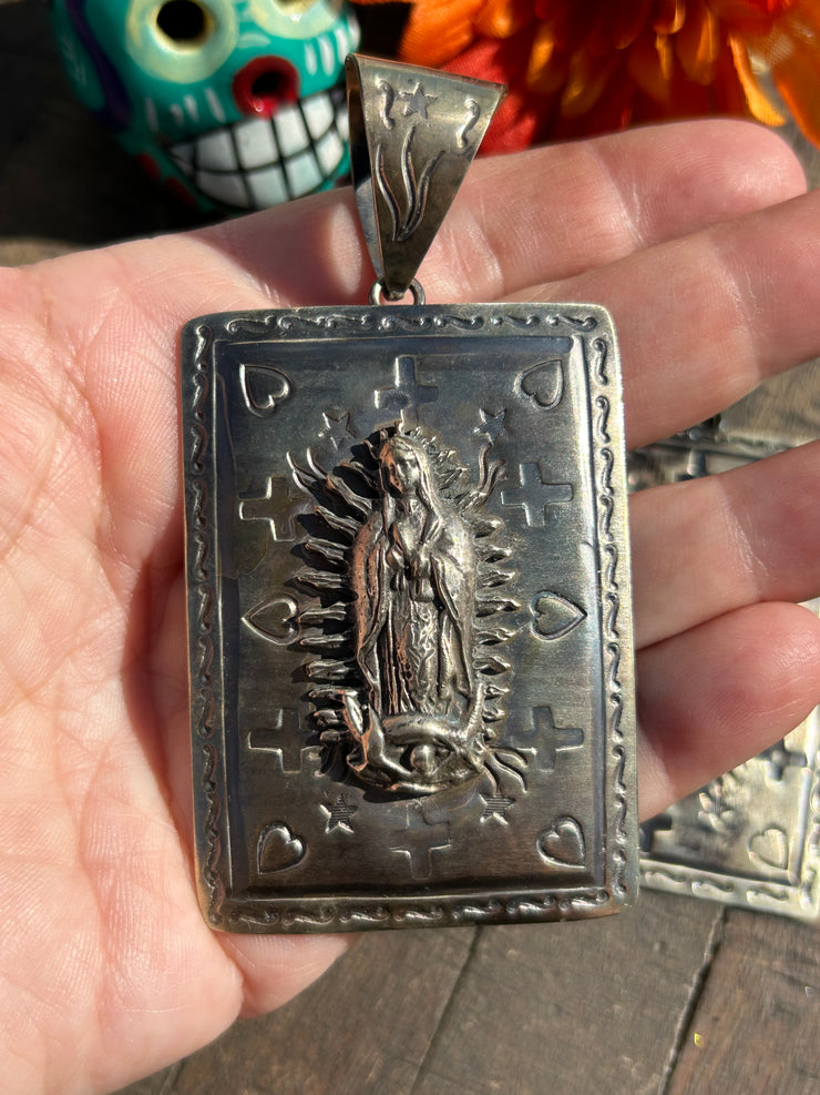 Hand Engraved Lady of Guadalupe Pendants