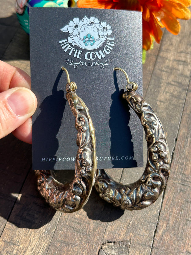 Silver Hoop Earrings- A