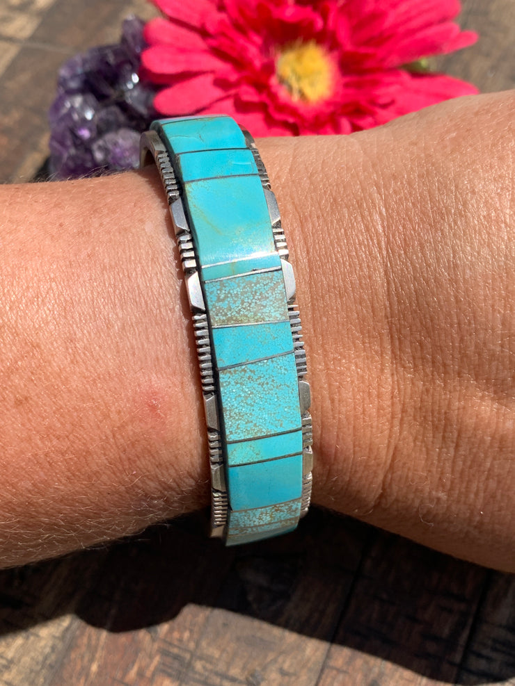 #8 Turquoise Inlay Cuff- B