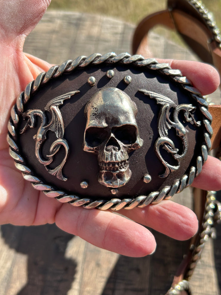 Skull and Gargolas Concho Belt