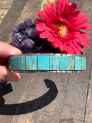 #8 Turquoise Inlay Cuff- A