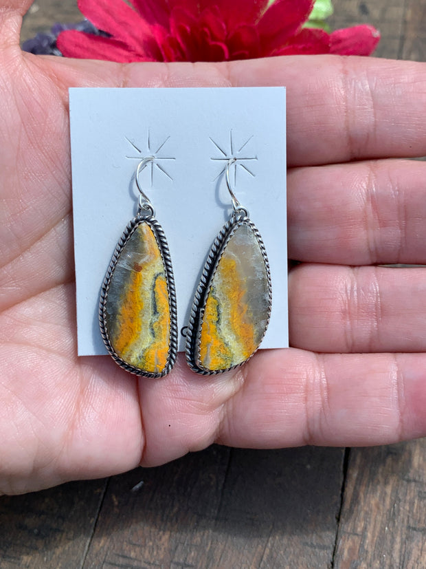 Bumblebee Jasper Dangle Earrings- B