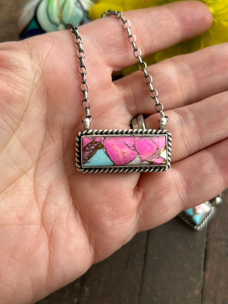 Cotton Candy Kingman Bar Necklaces 20-22