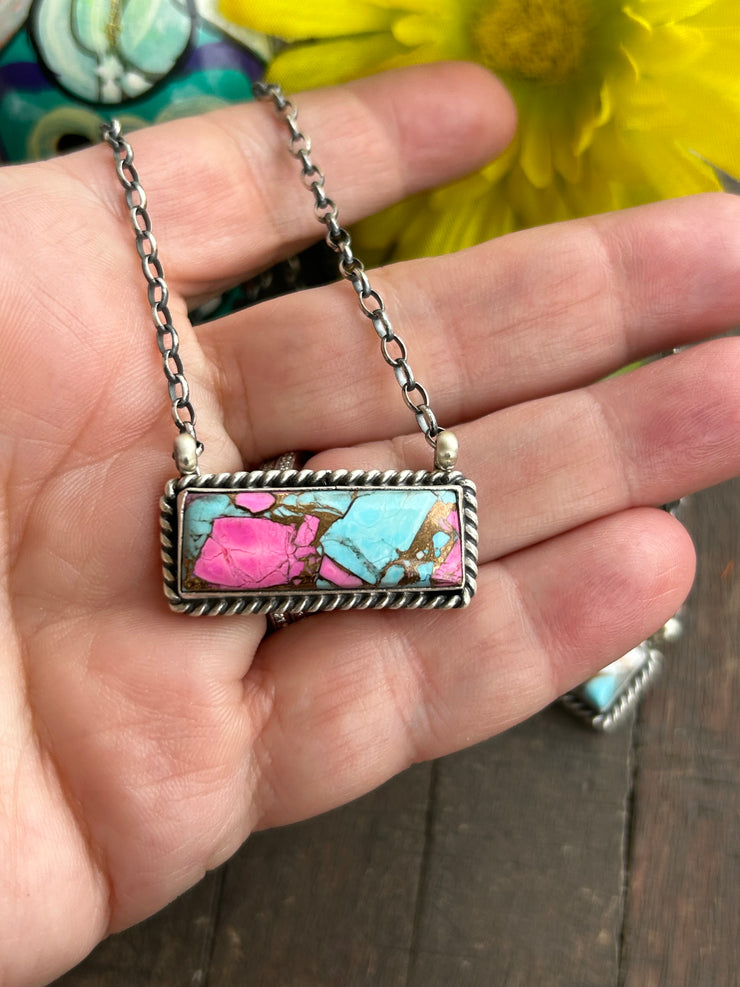 Cotton Candy Kingman Bar Necklaces 20-22