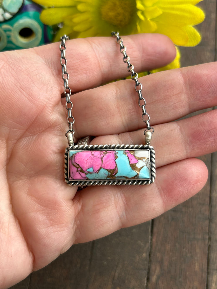 Cotton Candy Kingman Bar Necklaces 20-22