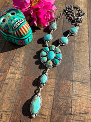 Kingman Turquoise Cluster Necklace