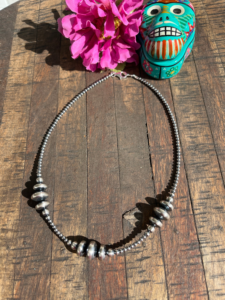 18" Triple Graduated Rondelle "Navajo Style" Pearls