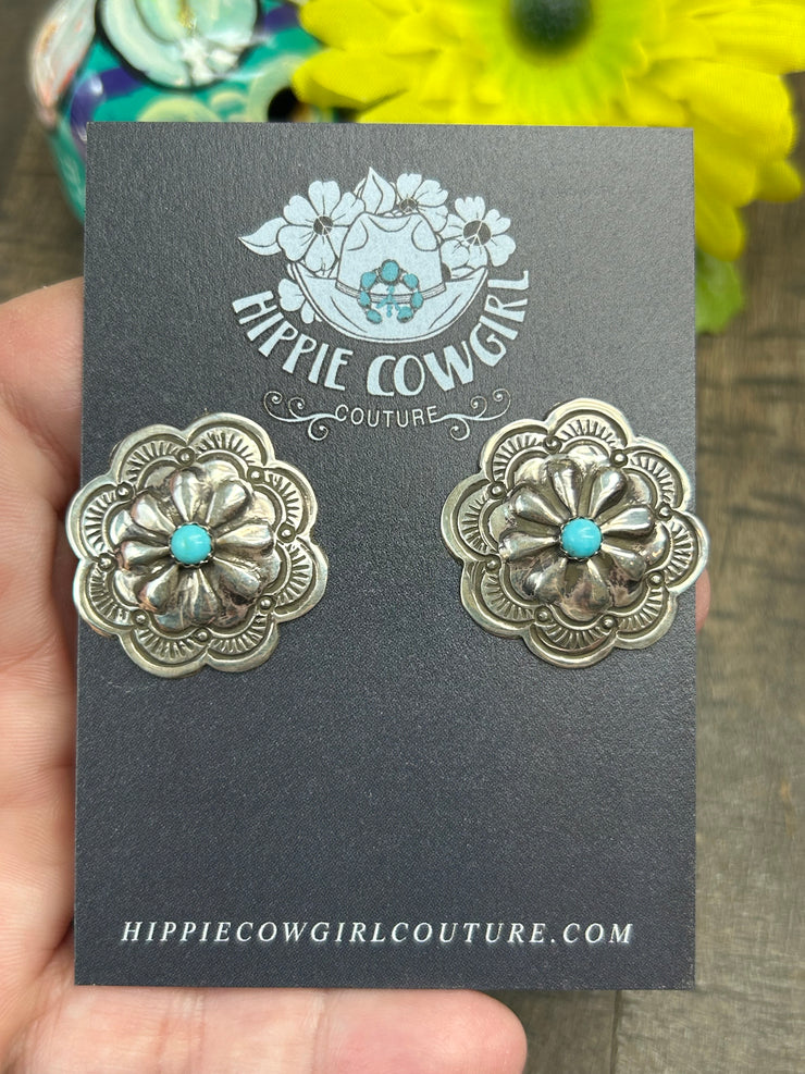 Mini Sleeping Beauty Concho Earrings