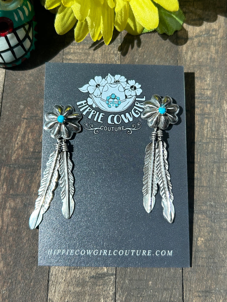 Sleeping Beauty Feather Earrings