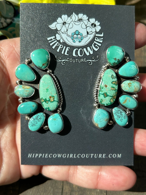 Mixed Mine Half Cluster Earrings- A