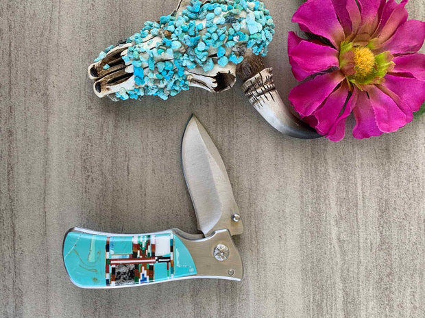 “Chub” Turquoise Pocket Tool in Stainless