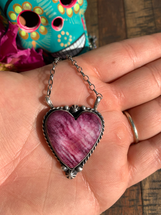Purple Spiny Heart Necklace #5