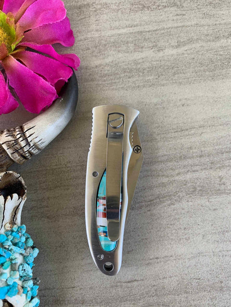 “Sawtooth” Turquoise Pocket Tool in Stainless – Hippie Cowgirl Couture