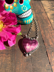 Purple Spiny Heart Necklace #3