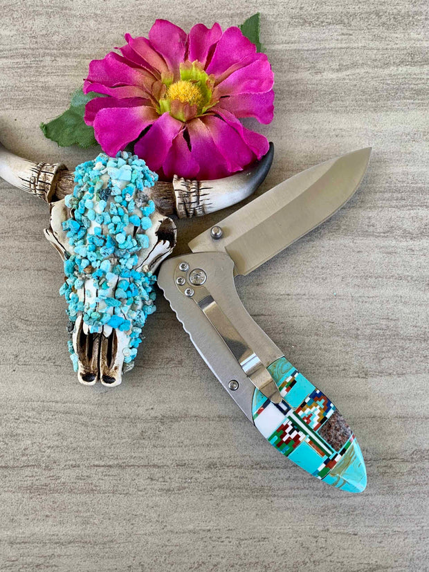 “Gripper” Turquoise Pocket Tool in Stainless