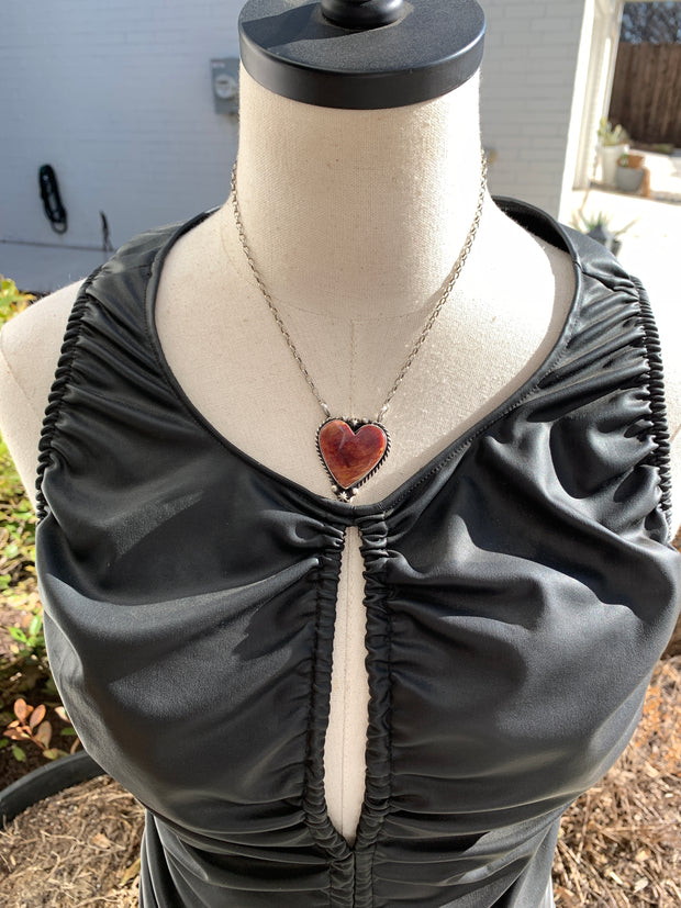 Purple Spiny Heart Necklace #5