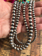18" 3 Strand "Navajo Style" Sterling Pearls