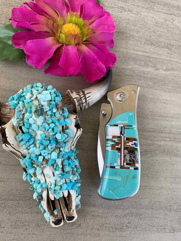“Chub” Turquoise Pocket Tool in Stainless
