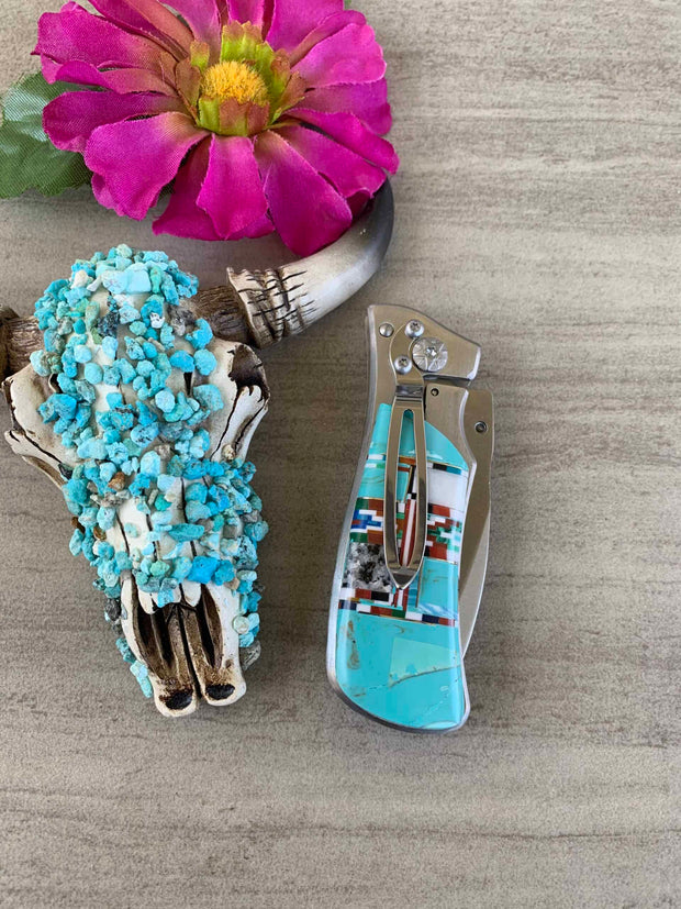 “Chub” Turquoise Pocket Tool in Stainless