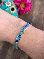 Blue Multi Stone Link Bracelet