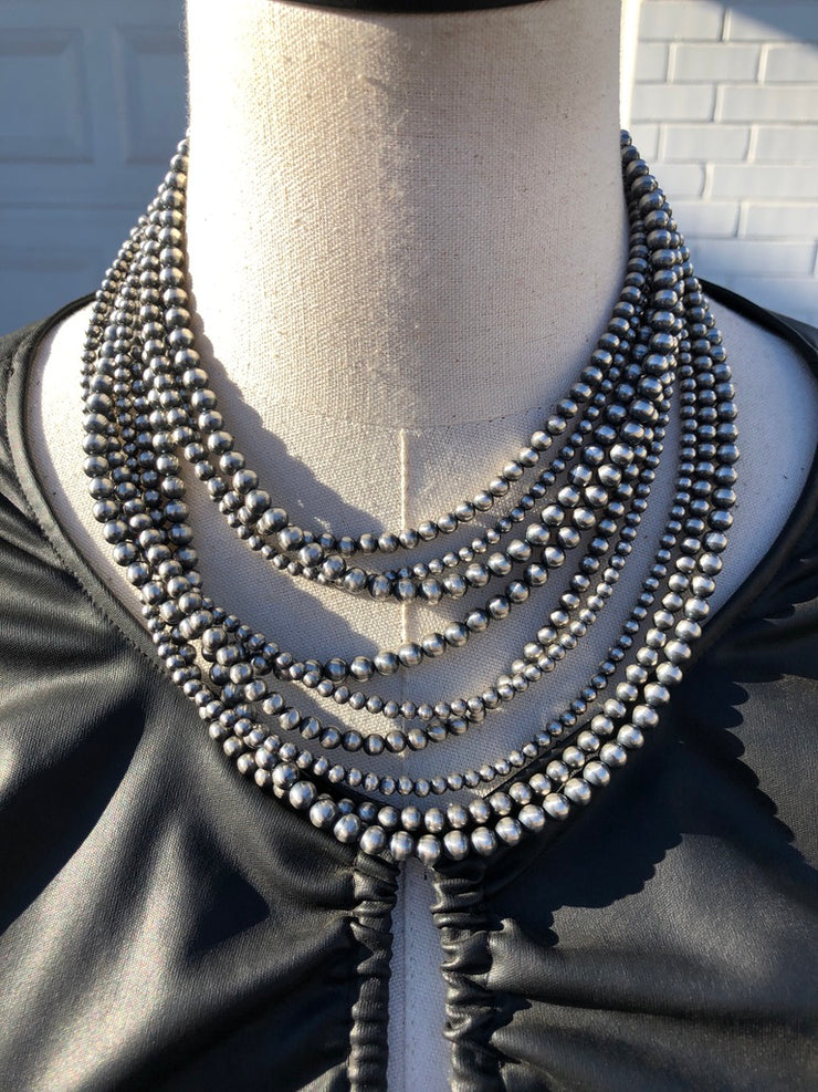60" 3 Strand Sterling Pearl Necklace