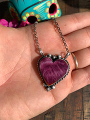 Purple Spiny Heart Necklace #4