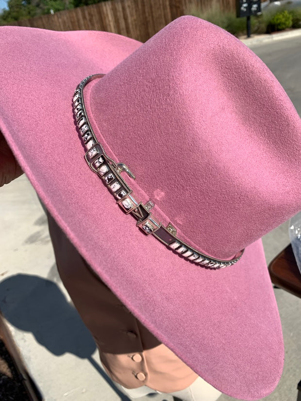 Sterling Silver and White Buffalo Hat Band