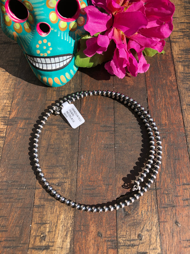 4mm Memory Wire Pearl Choker Necklace