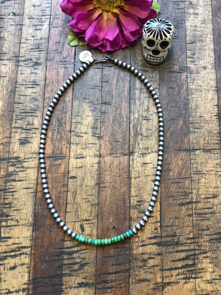 18" 5MM Sterling Pearls With Turquoise