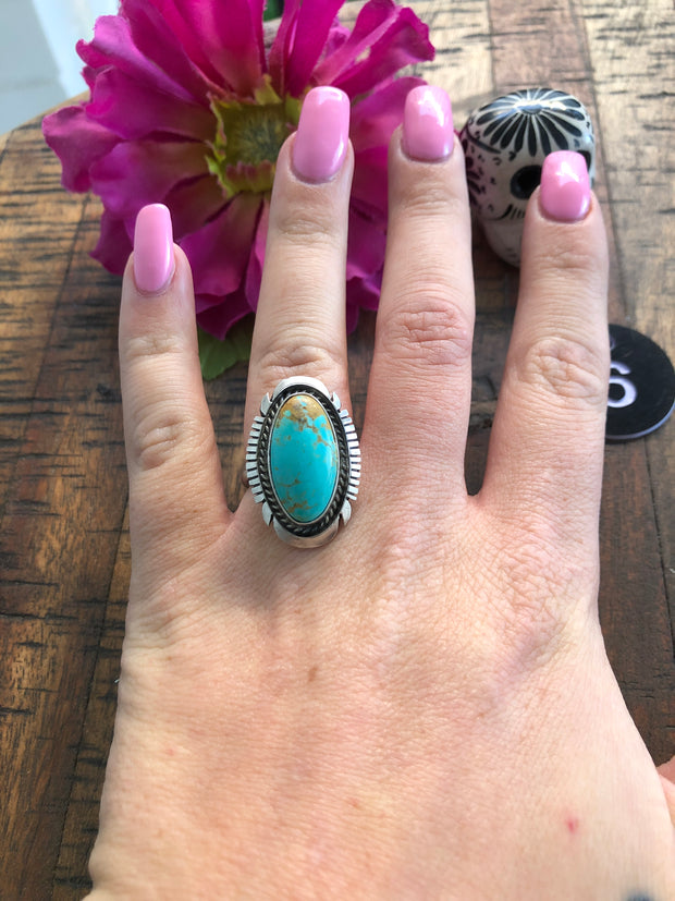 Adjustable Kingman Turquoise Ring #6