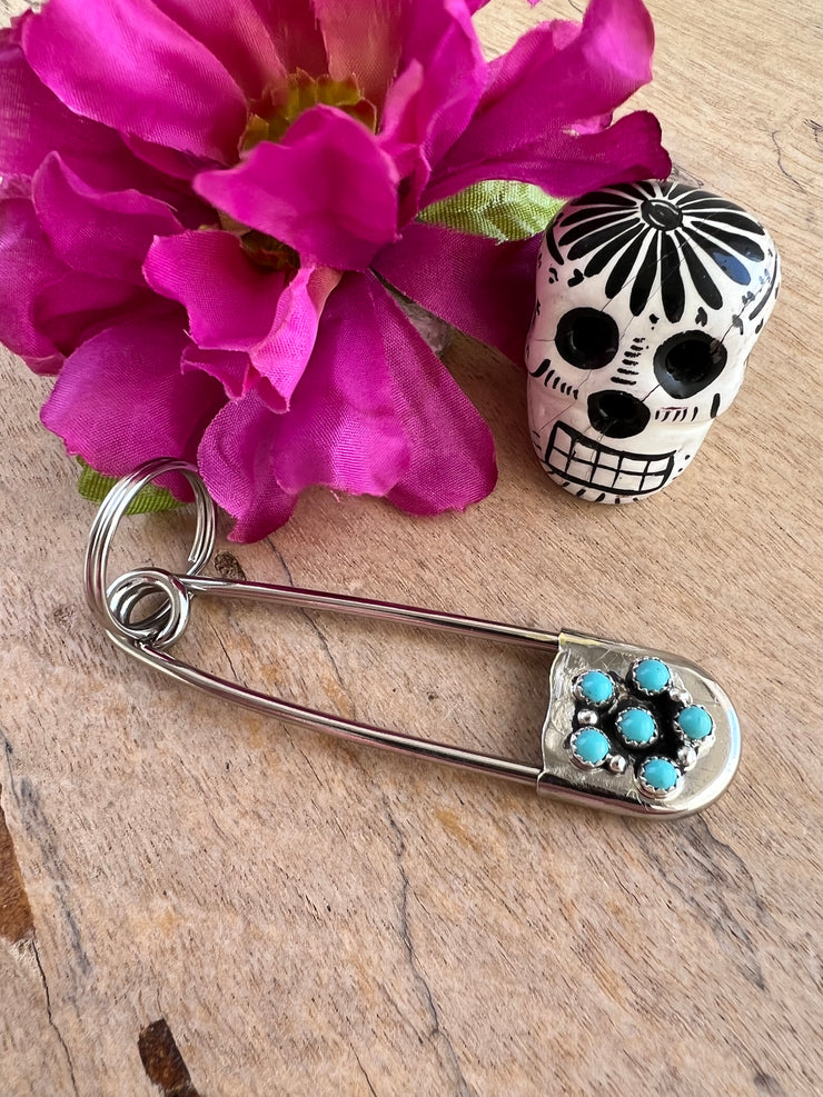 Cluster Safety Pin Key Chain