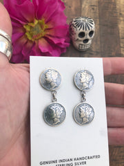 Double Mercury Coin Earrings