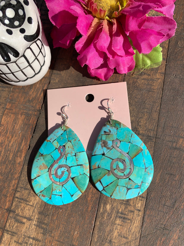 Kingman Inlay Slab Earrings