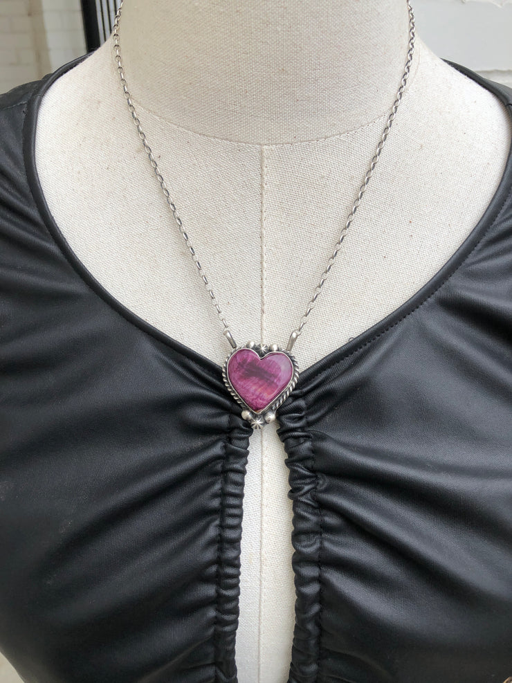Purple Spiny Heart Necklace #24