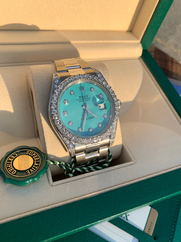 Refurbished/Pre-Owned Custom "Turquoise" Rolex Watch (Pre-Order)