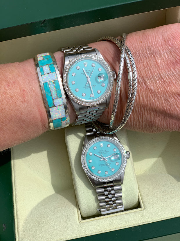 Refurbished/Pre-Owned Custom "Turquoise" Rolex Watch