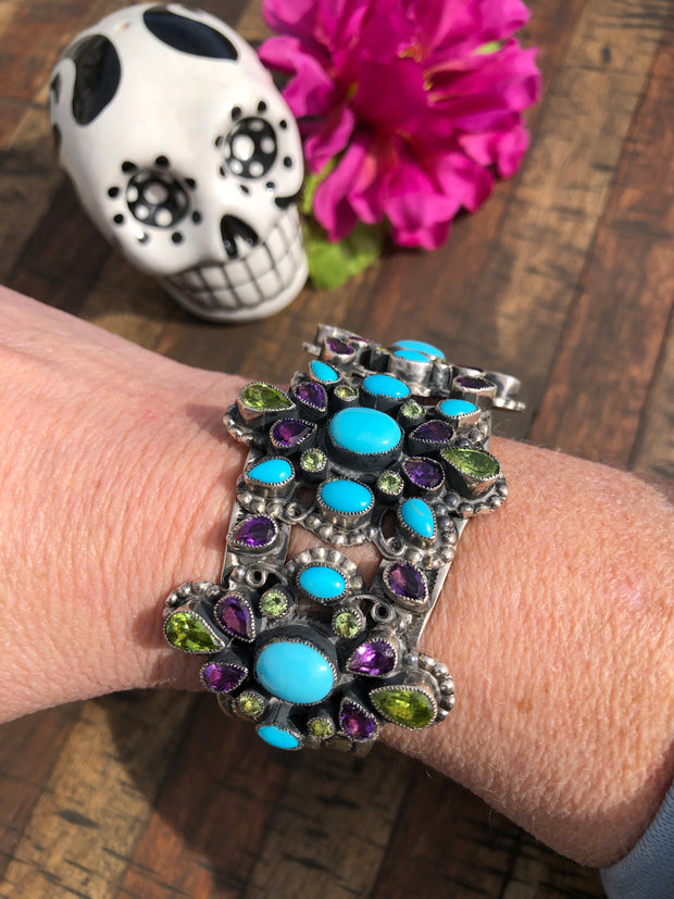 Turquoise and Gemstone Cuff #8