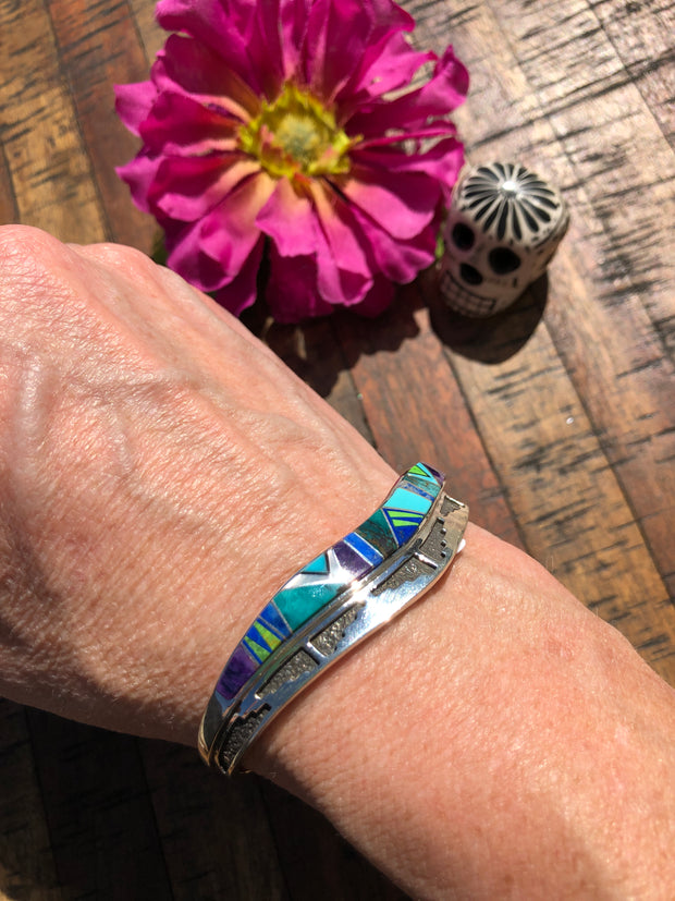 Sterling Silver "Mix Mines" Inlay Cuff
