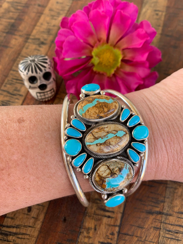 Turquoise & Boulder Cuff