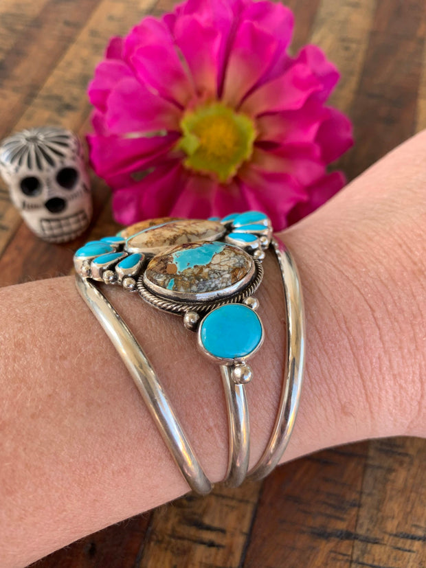 Turquoise & Boulder Cuff
