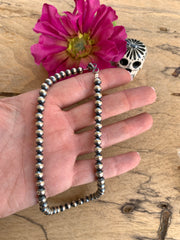 14" 6MM "Navajo Style" Sterling Pearls