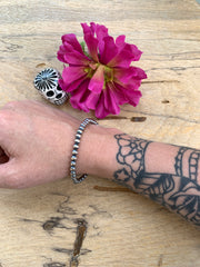 5mm "Navajo Style" Sterling Pearl Bracelet